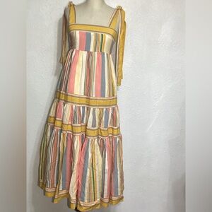 By Together long striped dress small